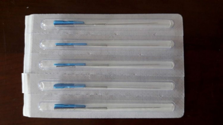 single tube needle with flat handle
